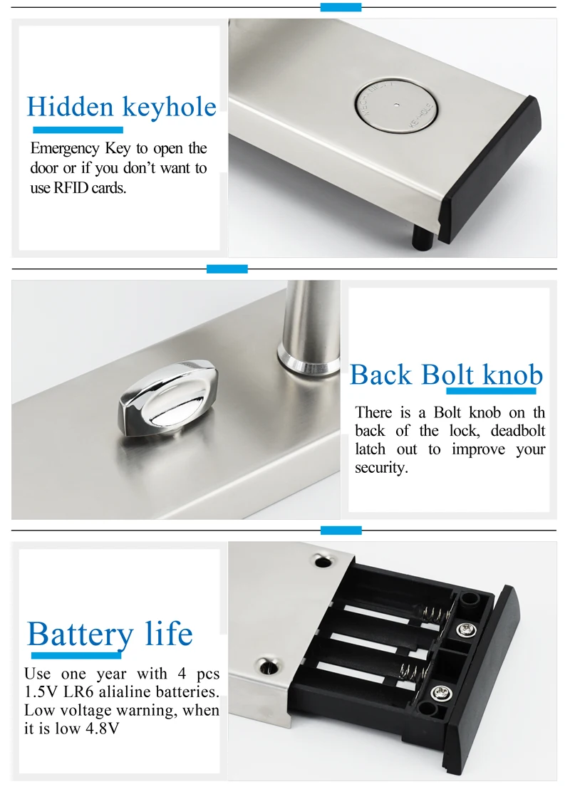 Keyless card door lock