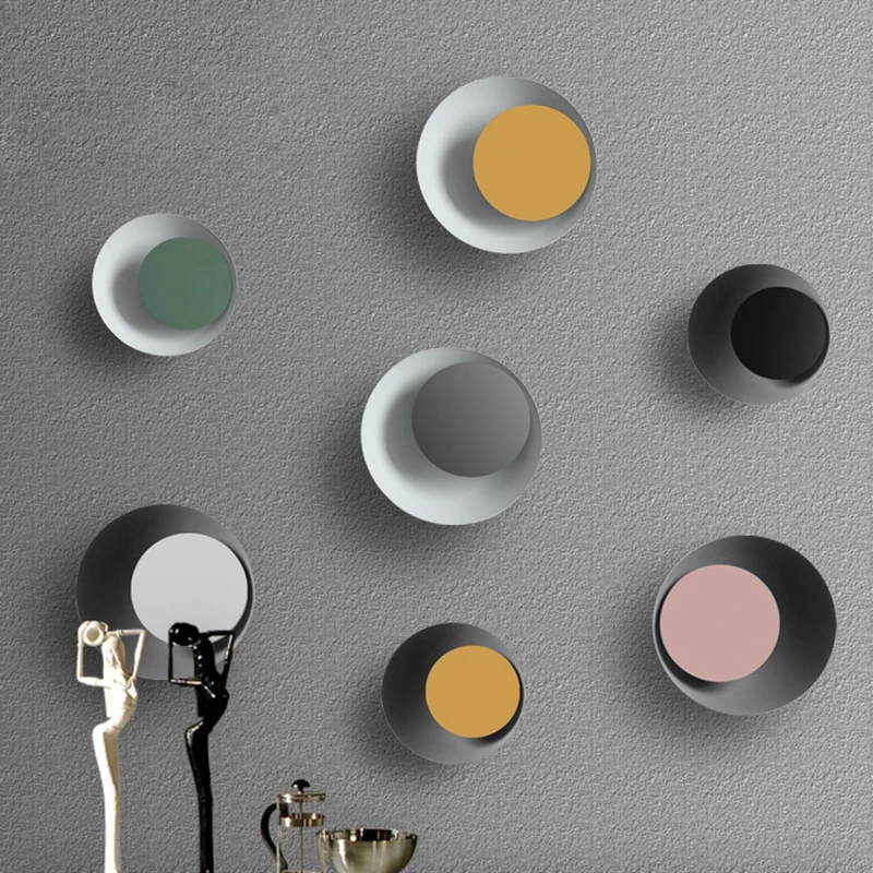 

Modern Wall Lamp Colorful 110V 220V Creative Eclipse LED Aisle Bedside Lamp Bedroom Hotel Living Room Decoration Lights Brace