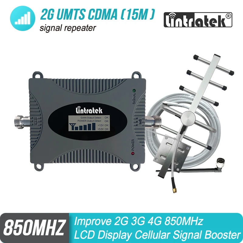 

CDMA GSM UMTS 850mhz Cellular Signal Repeater 2G/3G/4G Band 5 850 Mobile Phone Booster LCD Amplifier Celular Repetidor Set #4