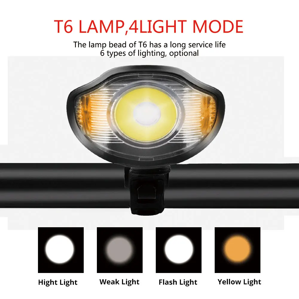 Cheap 3 in 1 Bike Light 4000mAh Bike Horn Bicycle Lamp Odometer Headlight MTB Bike Computer USB Rechargeable Waterproof Cycling Light 4