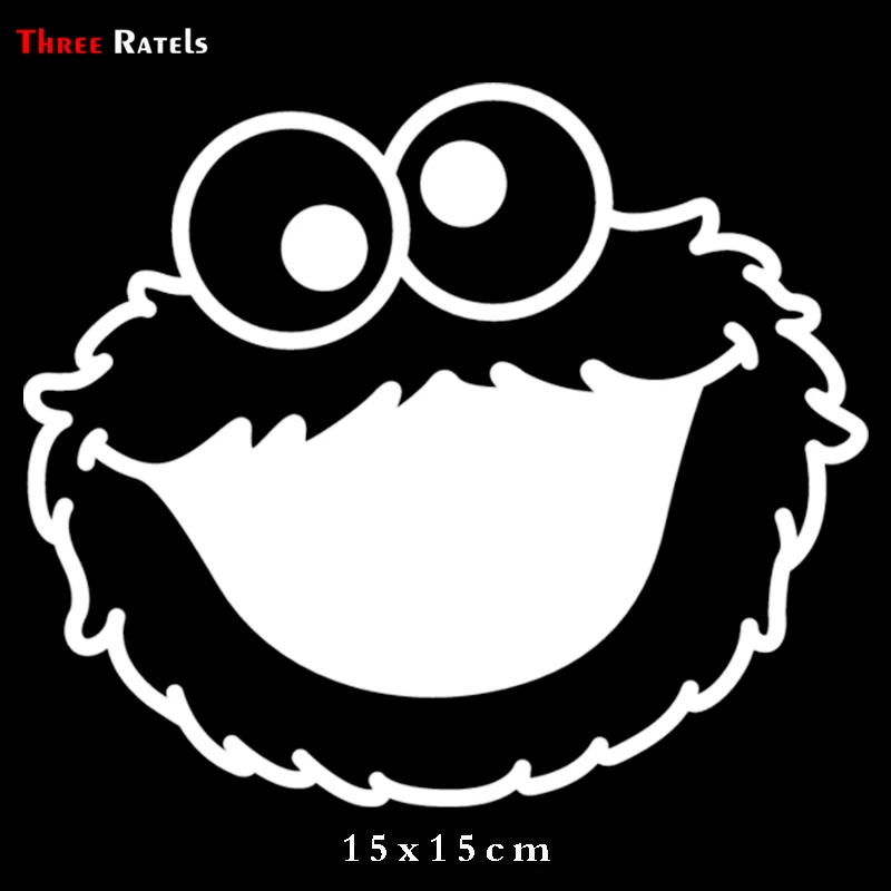 Three Ratels ALWW203HB# 15x15см люблю есть печенье Выглядывающий монстр наклейки на авто