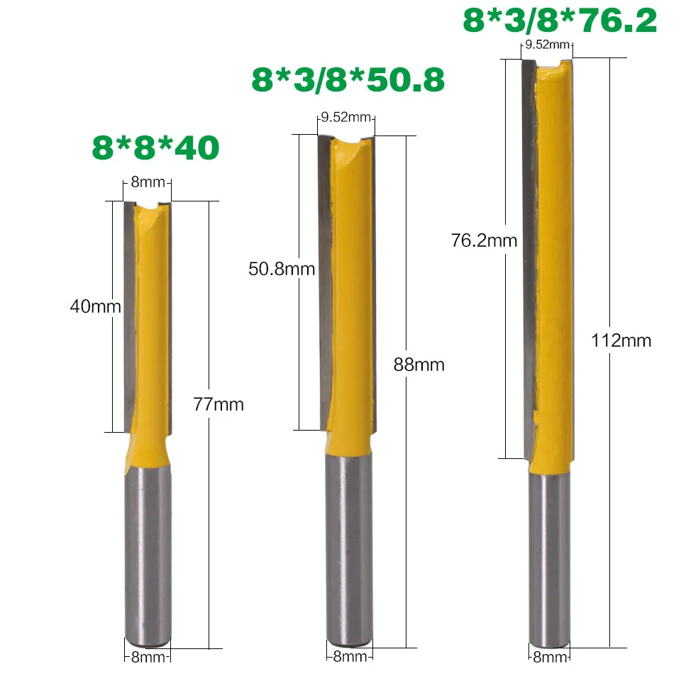 1 pc8mm хвостовик очень длинный " лезвие 8 мм" режущий диаметр. Прямая фреза деревообрабатывающий резец для деревообработки