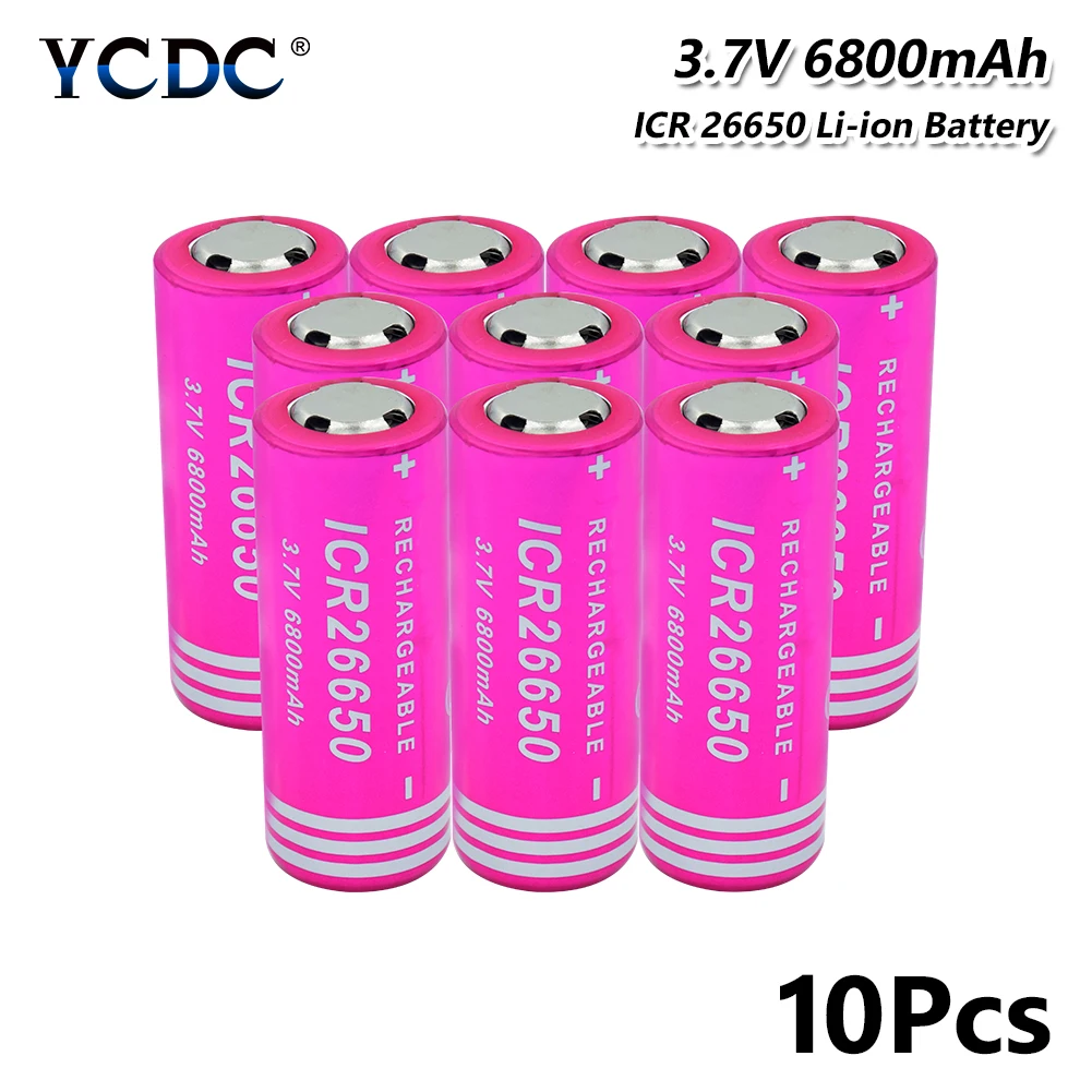 26650 литиевая батарея 3,7 V 6800mAh перезаряжаемые батареи высокоразрядный высокий ток+ DIY Linie для светодиодный фонарик