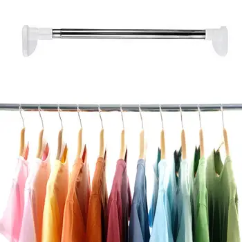 

Practical Stainless Steel Round Head Extendable Telescopic Tension Shower Curtain Rods