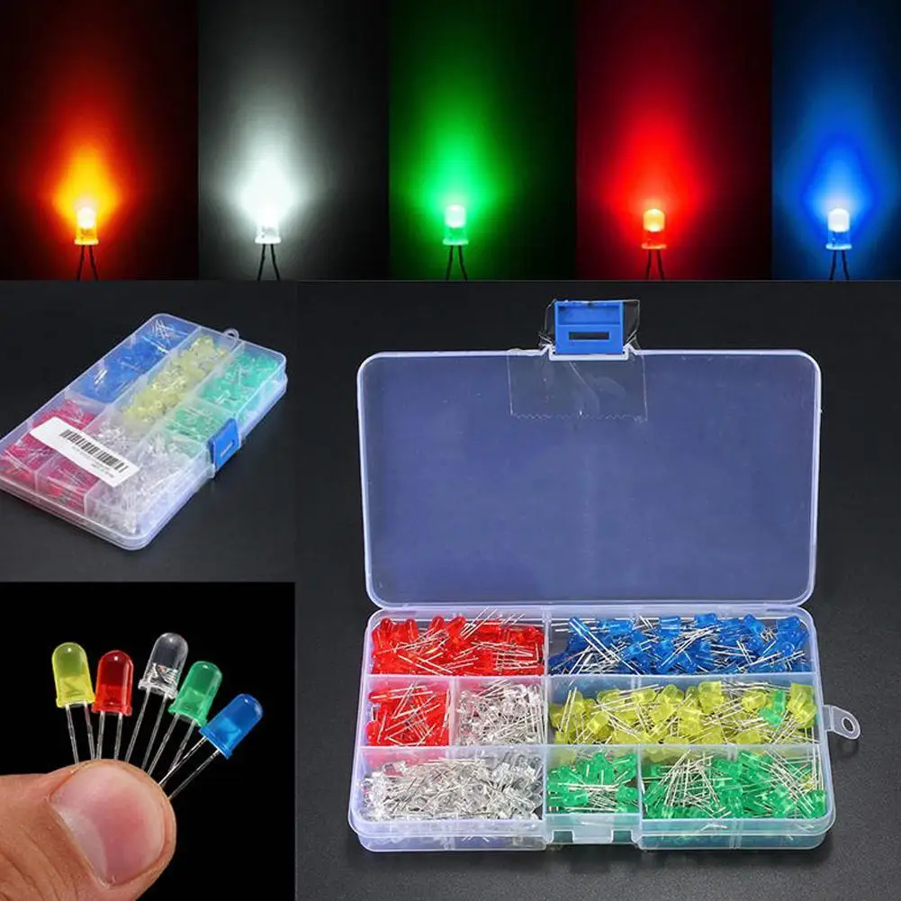 300Pcs 3MM 5MM LED Light emitting Diode Light Bulb Resistance Light