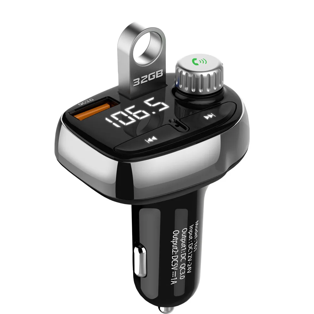 Multifunction Bluetooth Car MP3 Player FM Transmitter Wireless QC3.0 Adapter 2Port USB Charger Auto Vintage Radio Reproductor