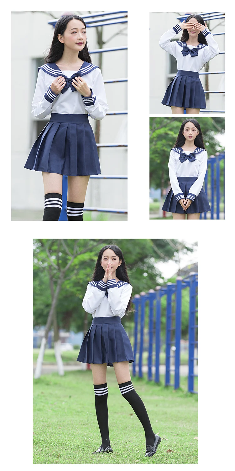 Школьная форма s Девушки моряк японская школьная форма для старшей школы Корейская школьная форма s комплект юбка девушки
