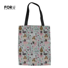 FORUDESIGNS/Модные балетки для девочек, женская льняная сумка, сумки, фирменный дизайн, Экологичная парусиновая многоразовая сумка для покупок, сумки