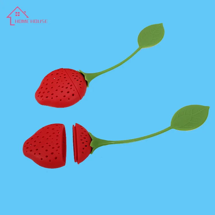 

Lovely Fruit Strawberry Shape Silicone Tea Herbal Spices Leaf Infuser Strainer For Loosing Leaf Tea In Teapot, Teacup