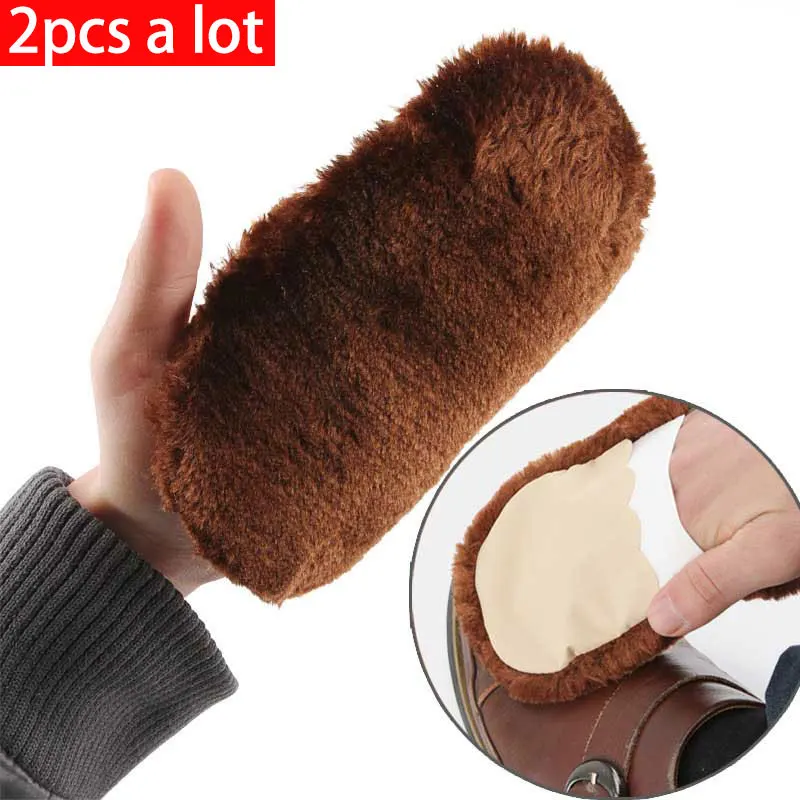 

vanzlife portable imitation wool gloves shoe cloth brush soft bristle brush shoes polish device oil rubber brushes