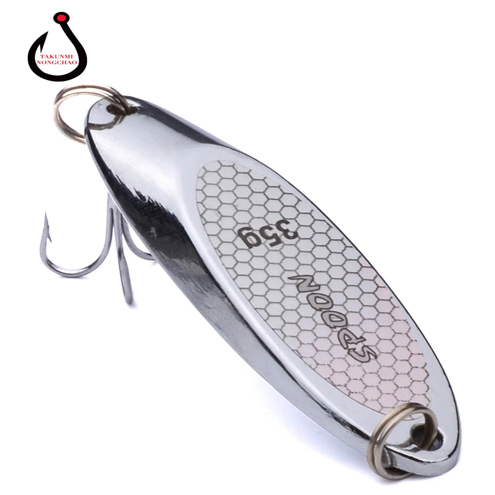 1PC Top Metal Spoon Lure 3g 35g Metal Bass Baits Silver Spoon Fishing
