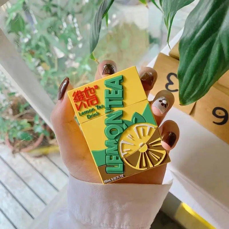 Чехол для наушников Vitasoy Lemon Drink Airpods и Airpods2 зарядный чехол|Шутки розыгрыши| |