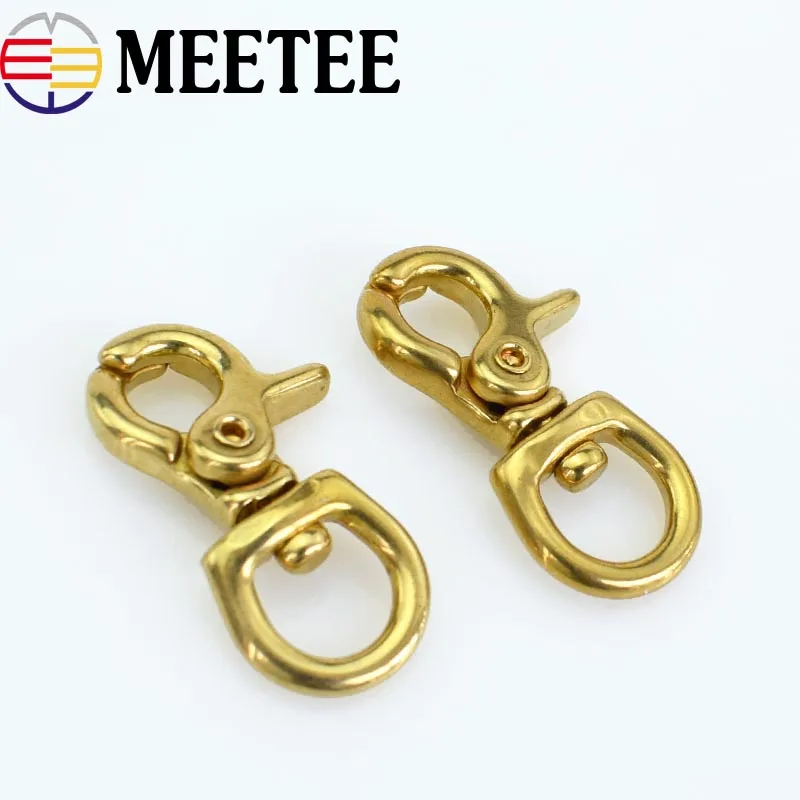 

2Pcs Solid Brass Bag Hook Lobster Clasps Straping Hook Buckle Shoulder Strap Swivel Snap Hook Fastener Key Chain Ring DIY Crafts