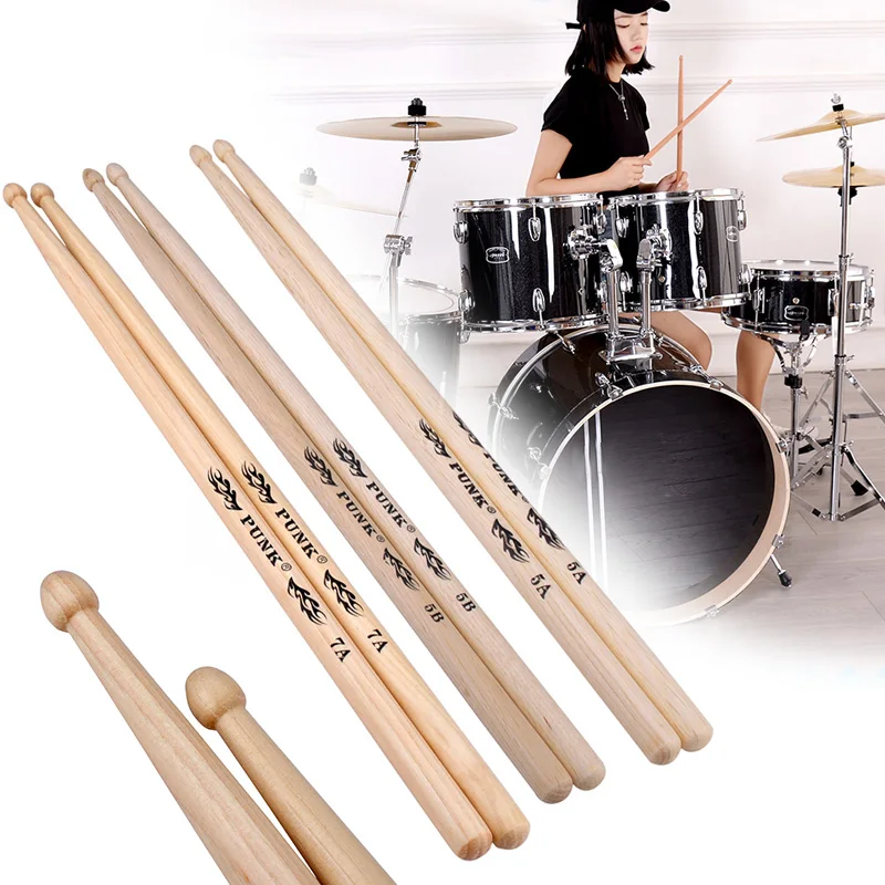

2Pcs Hickory American Classic 5A/5B/7A Drum Sticks Wood Tips Instrument Supplies KH889