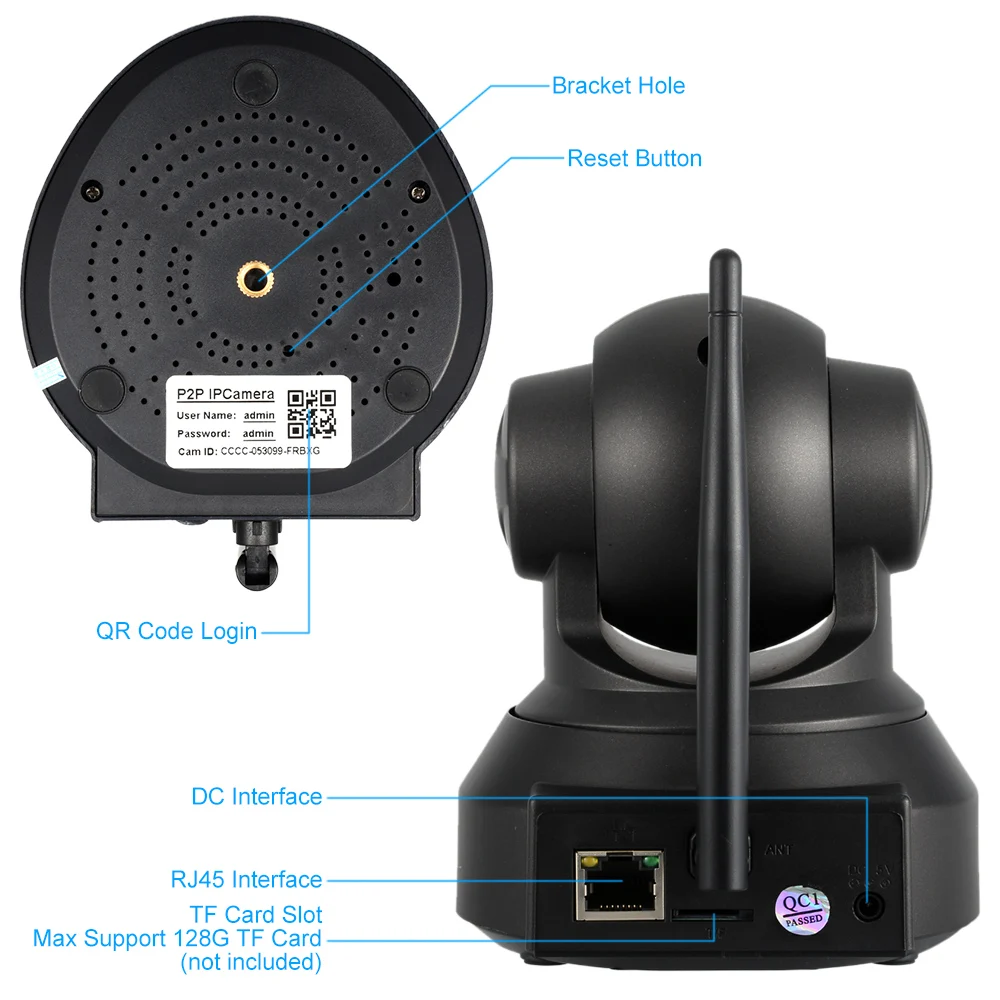Беспроводная IP камера видеонаблюдения 720P ночное видение|wifi ip camera|ip camerawireless cctv |