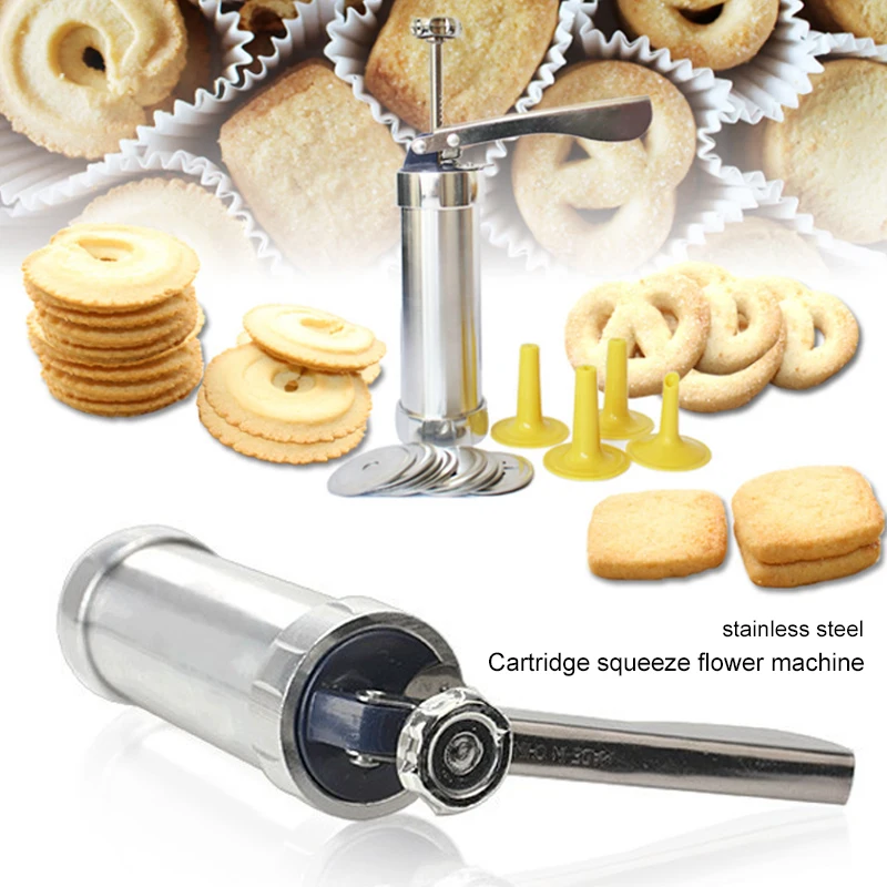 

Biscuit Pastry Press Cookie Maker Machine Cake Decorating Maker Biscuits Making Tools Kitchen Durable Stainless Steel Delicate