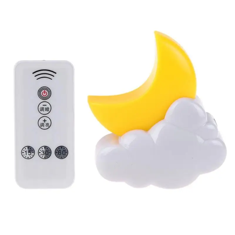

Moon Shape LED Nightlight Wireless Remote Control Timing Optical Sensing Energy-saving Bedroom Decoration Ambient Light