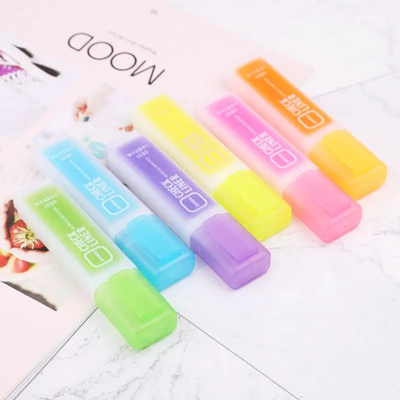 

6pcs/set Large Capacity multi-coclor Fluorescent Highlighters Pen stationery for school and office supply