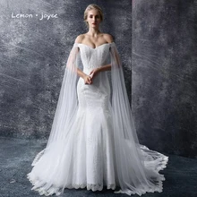 Luxury Full Pearls Mermaid Wedding Dresses 2017 Boat Neck Lace Sexy Backless Floor-Length Bridal Gowns robe de mariage