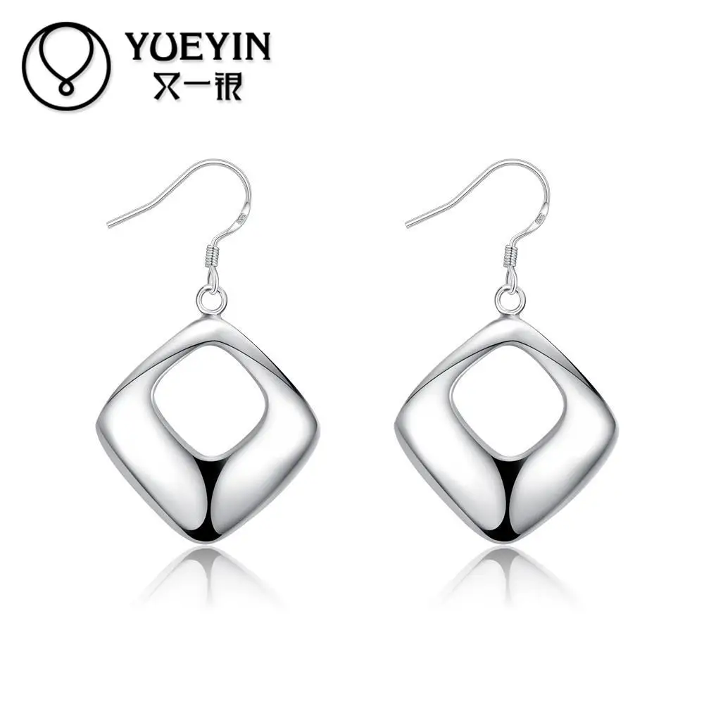 

High quality silver plated Earrings New Fashion Jewelry for women's wedding Simple and elegant Wholesale long drop earrings