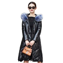 Женская обувь из натуральной овечьей кожи; замшевая обувь, пальто из искусственного меха Мужская куртка с капюшоном осень-зима Для женщин теплая верхняя одежда пальто LF4253