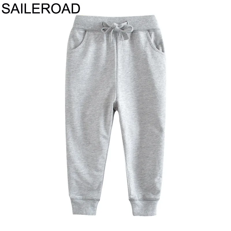 SAILEROAD Solid Boy Длинные брюки для детей Спортивные штаны Осень Дети Спортивные брюки Хлопок Девочки Карманы для детской одеж