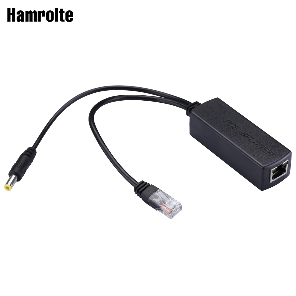 Hamrolte IEEE802.3af стандарт 10/100 Мбит/с Мощность через Ethernet Splitter 12 В Выход 48 vinput PoE Splitter адаптер для POE IP Камера