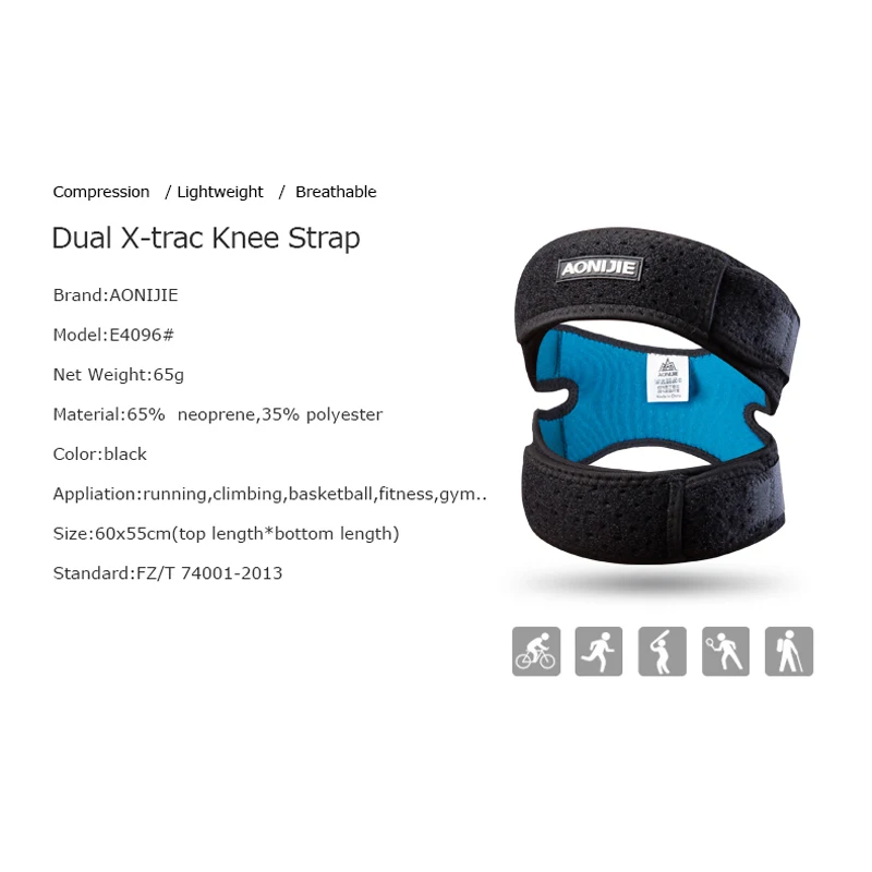 AONIJIE E4096 المزدوج الرضفة الركبة حزام القوى X على شكل هدفين دعم سادة الألم الإغاثة الفرقة المشي لكرة القدم كرة السلة الكرة الطائرة AONIJIE E4096 المزدوج الرضفة الركبة حزام القوى X على شكل هدفين دعم سادة الألم الإغاثة الفرقة المشي لكرة القدم كرة السلة الكرة الطائرة