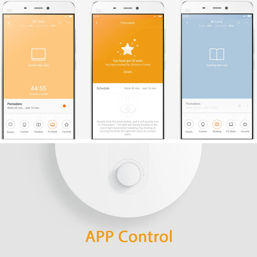 Английская версия Xiao mi лампа умный светодиодный настольный светильник Светодиодная лампа Xiaomi смартфон приложение дистанционное управление с mi Home 4 светильник ing режимы