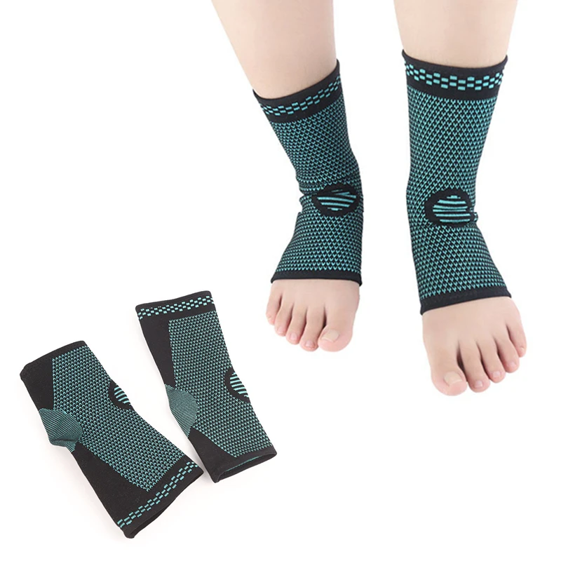 2 Pcs Sports Ankle Support Nylon Compression Socks Open Toe Breathable