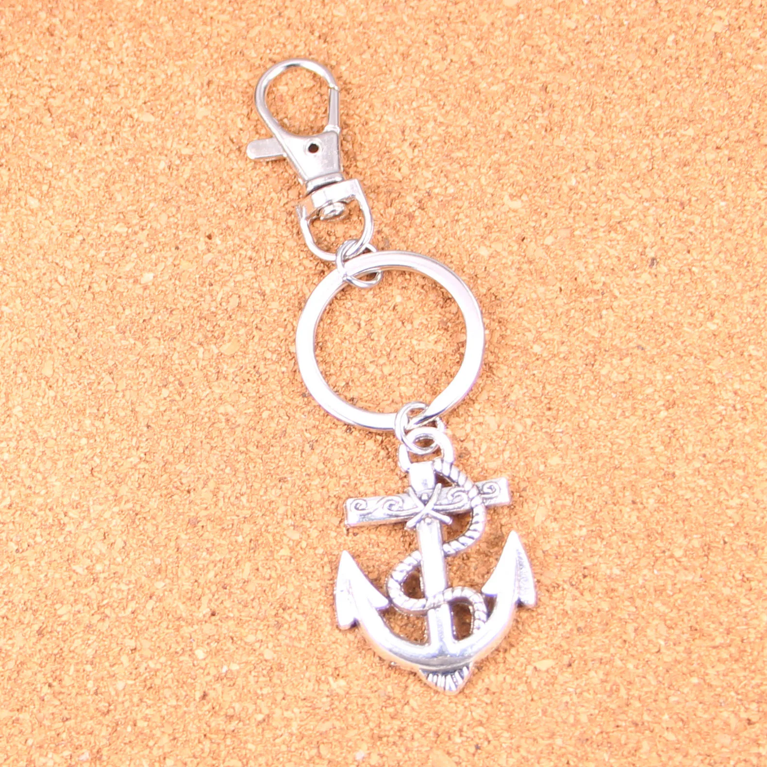 

Anchor Rope Keychain Silver Swivel Lobster Clasp Clips Handbag Car Charms Jewelry For Key Chain Trinket Jewelry Gift