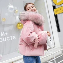 MODA NOVA 2018 Short Winter Parkas Women Thickening Warm Outerwear Jacket Female Cotton Padded Loose Plus Size Coats Hooded