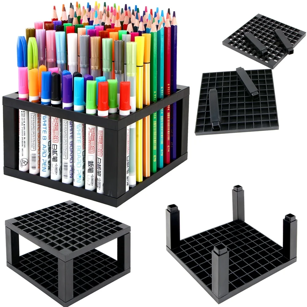 

96 Holes Plastic Pencil & Brush Holder Desk Stand Organizer Holder for Pens, Paint Brushes, Colored Pencils, Markers Art