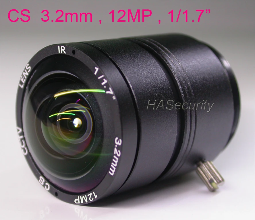 

3.2mm CS , 1/1.7" , F2.0 , 12MP LENs for CCTV IP camera PCB board module installation assembly