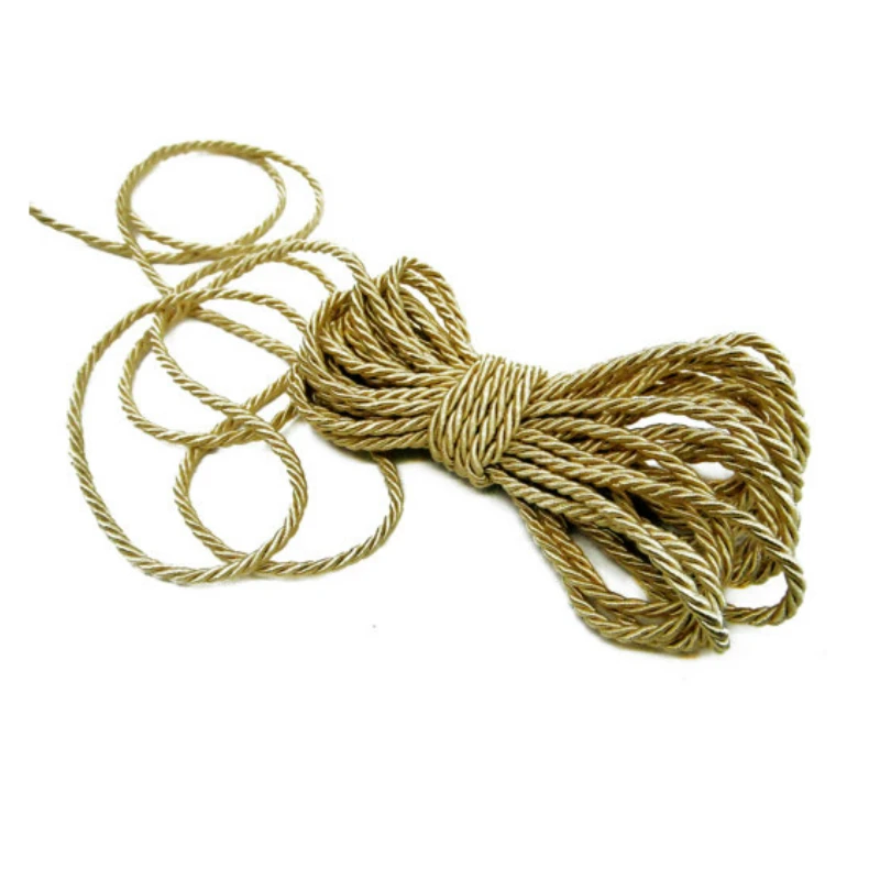ZERZEEMOOY DIY Cord Jewelry Findings 3mm Solid Color 3 braided Cord Thread Decorative Twisted Satin Polyester Twine String 10Y