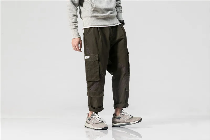 Модные Повседневное армейские штаны Карго Хип-хоп трико для мужчин брюки полной длины стиль сафари Pantalon Hombre