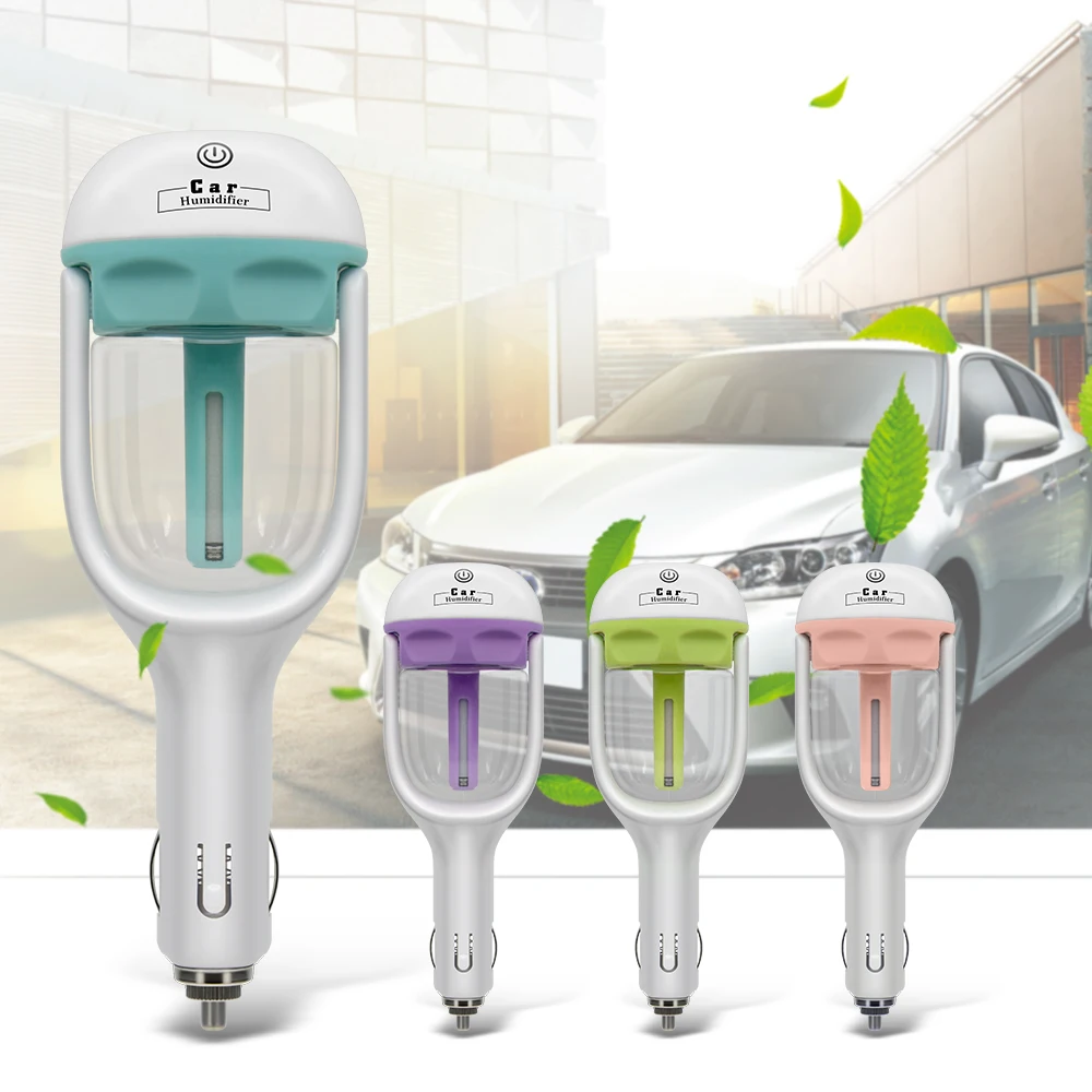 MINI Portable Design Ultrasonic Car Humidifier Air Purifier Auto Sprayer Mist Aroma Essential Oil Fragrance 4Colors 180Degree