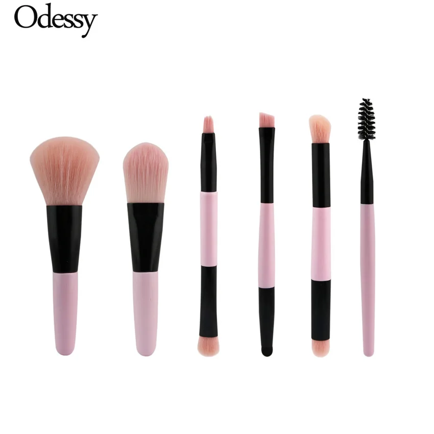 6pcs Pink Makeup Brushes Tool Sets Foundation Eye Shadow Blending