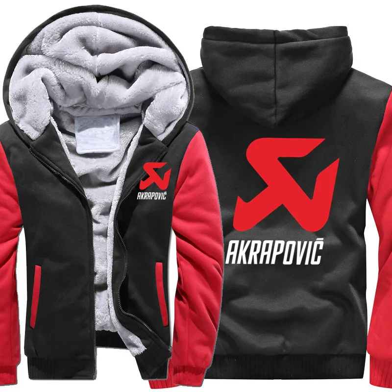 

free shipping Akrapovic Hoodies Jacket Winter Men Casual Wool Liner Fleece Akrapovic Sweatshirts Hoodioe High quality S-5XL