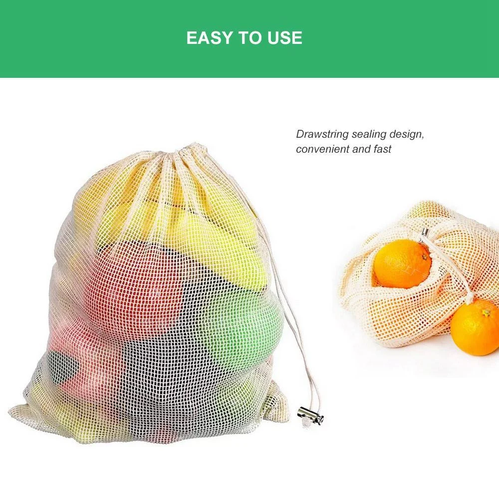 16 шт. 8 шт. многоразовые хлопковые сумки для производства моющиеся сетчатые сумки для фруктов, овощей, сумки для покупок, сумки для хранения продуктов, органайзер для мелочей