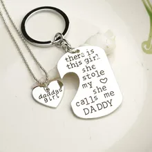 2 pcs/lot „There is this girl she stole my heart she calls me grandpa grandma daddy mommy“ Family Pendant fashion Jewelry Set
