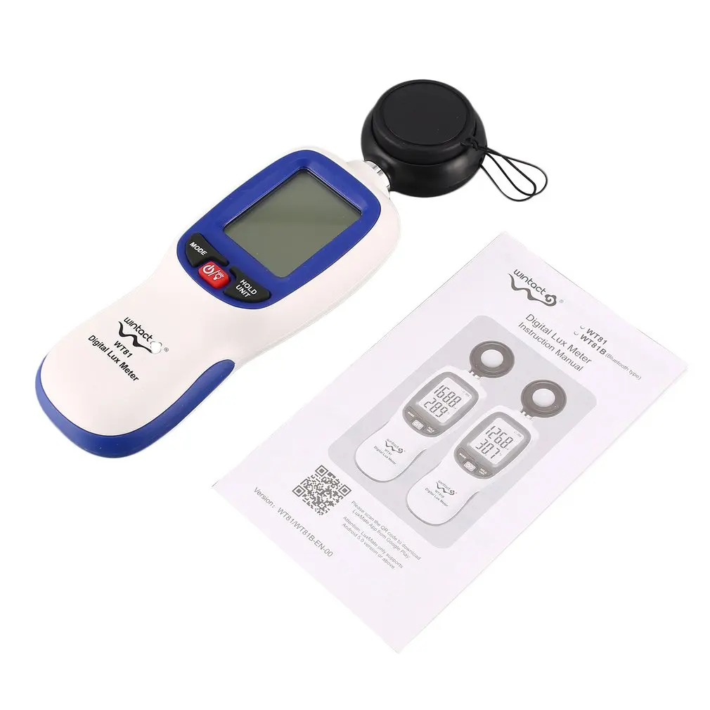 WINTACT WT81 Цифровой Люксметр мини измеритель освещенности ручной люксметр Люкс