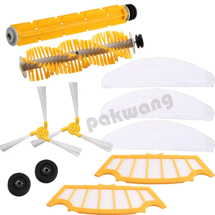 2016 Robot vacuum cleaner A325 Spare Parts, Side Brush 2 PCS, Rubber Brush 1 PC, Hair Brush 1 PC, Filter 2 PCS, Mop 3 PCS robot vacuum cleaner sq a380 d6601 spare parts hair brush main brush accessories side brush
