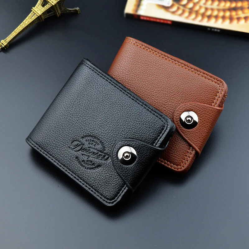  2019 Leather Men Wallets Zipper Pocket Vintage Hasp Short Men Purse Money Bag Wallet Men Credit Car - 32991111734