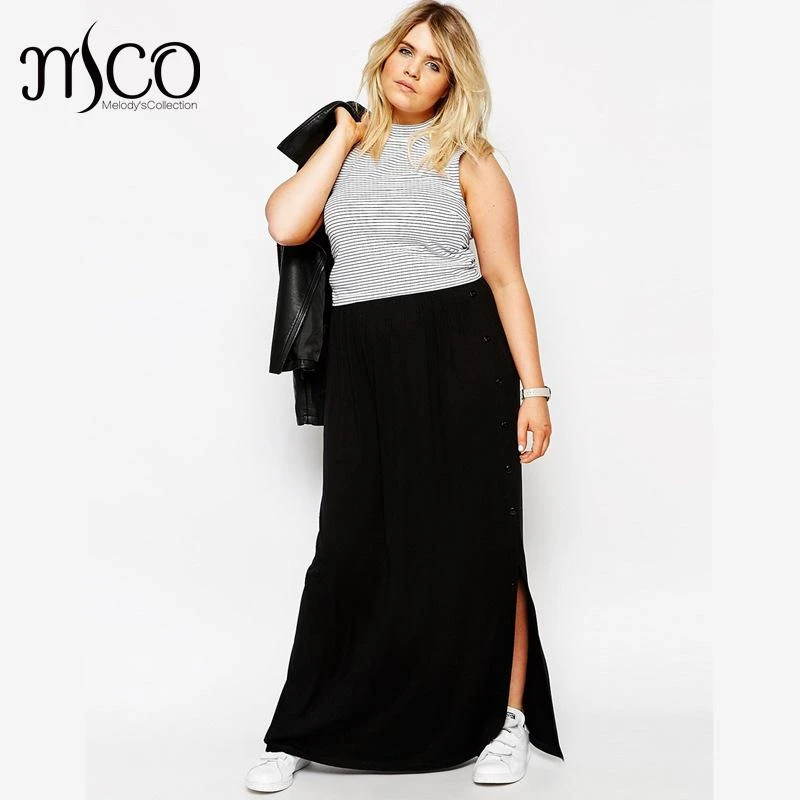 long black maxi skirt plus size