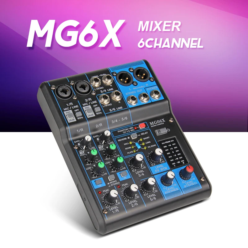 

FreeshippingYamaha Mixer profesional Audio consule MG06X 6 channel mixer with built-in effects limiter function 6-channel mixer