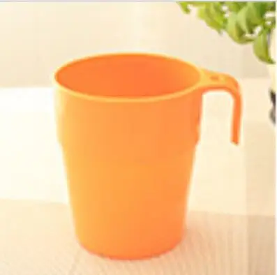 FEIGO 1 шт. цветной яркий цвет ванная комната пластиковый набор для мытья чашки держатель для зубной щетки ручки чашки первой необходимости чашка для зубной щетки F485 - Цвет: F485 orange