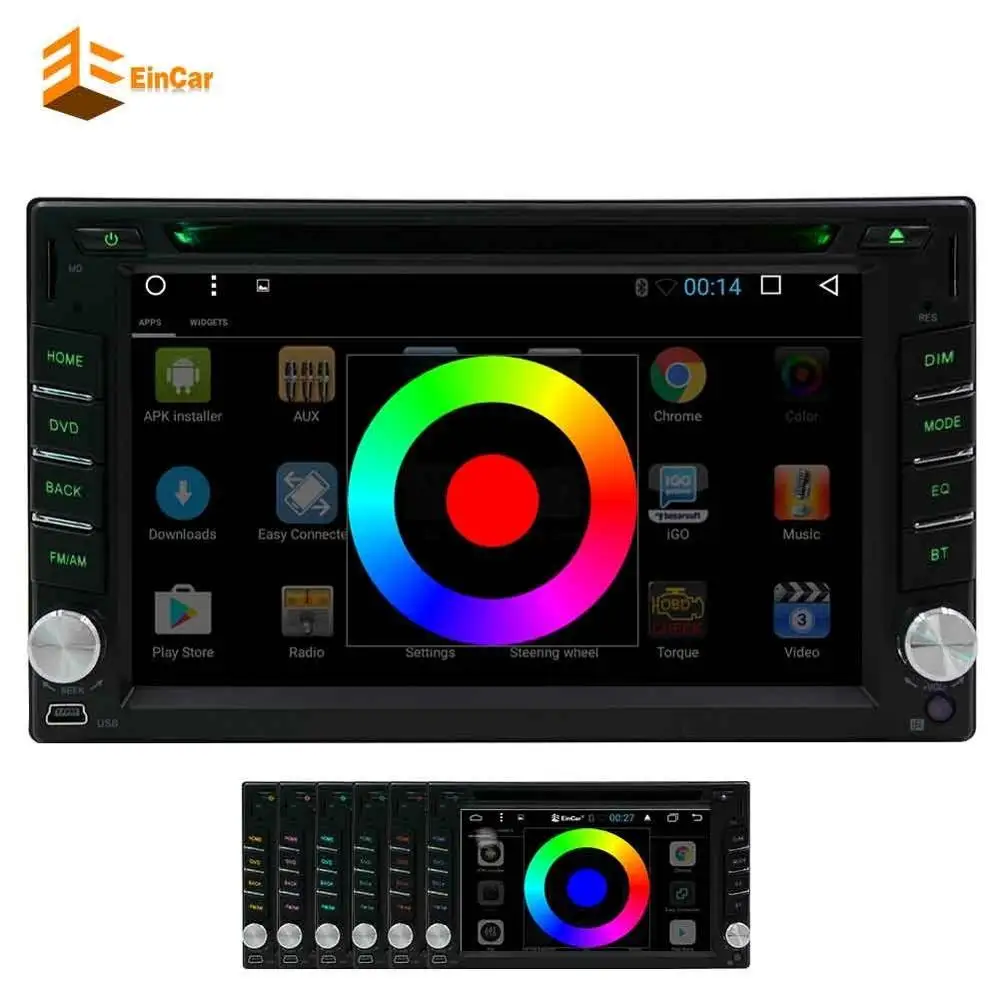 

4Core Android 6.0 Auto Car Radio Stereo Double Din HeadUnit 6.2'' GPS Navigation Bluetooth Steering Wheel Control AV Output WIFI