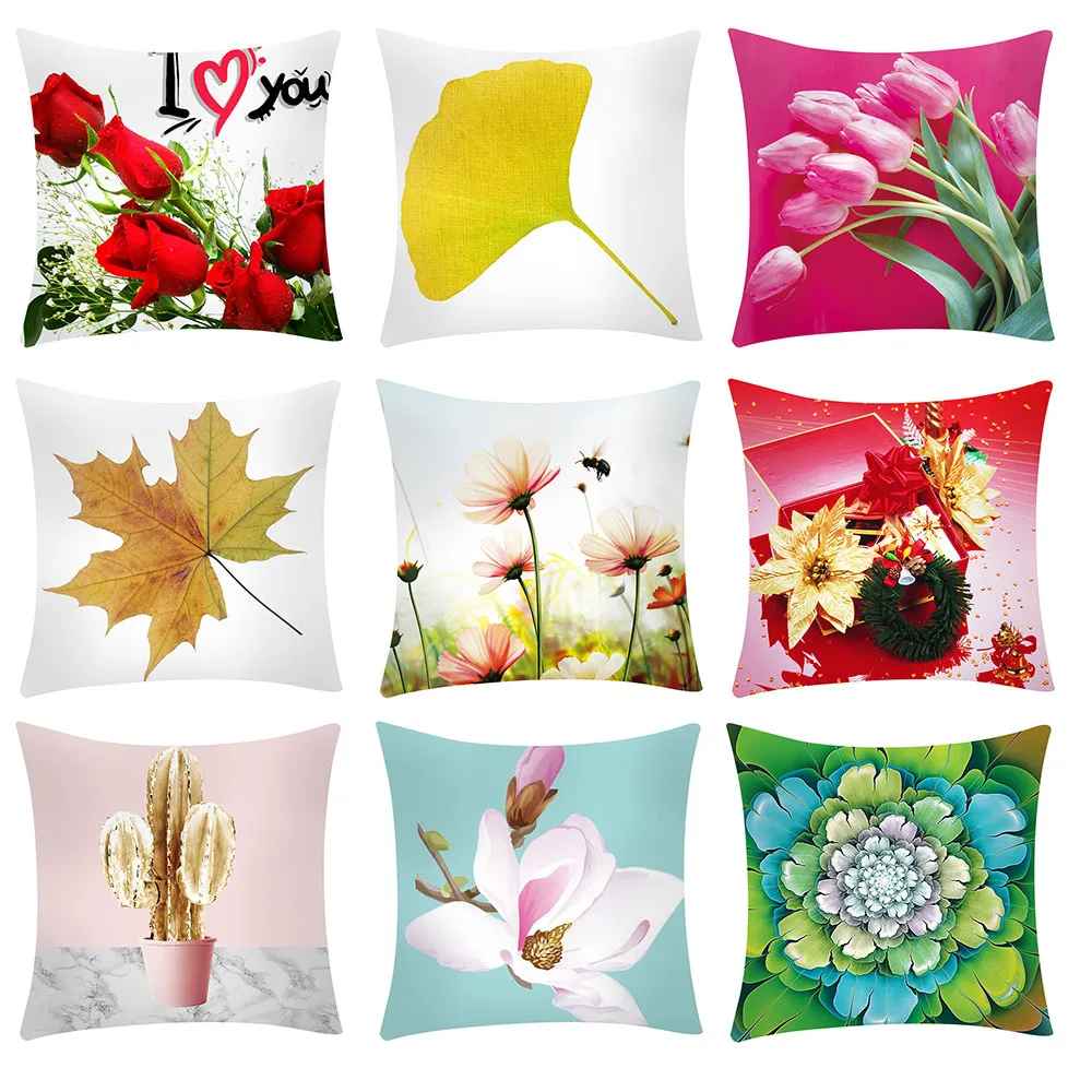 

Print Pillow Case Polyester Home Pillowcase Pillow Cover Decorative Linen Cotton Soft #EW