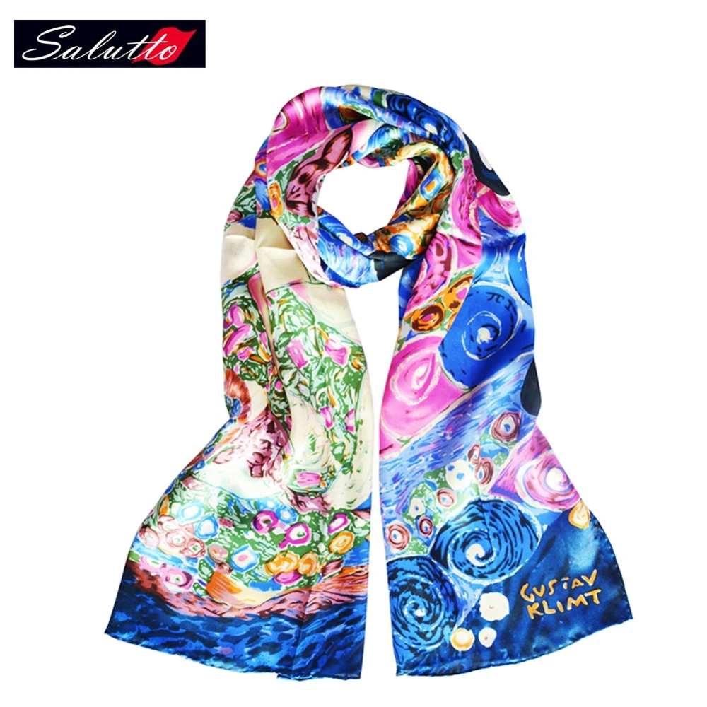Salutto 100 Ipek Esarp Kadin Van Gogh Boyama Baski Yuksek Kaliteli Marka Moda Paragraf Sal Sal Bufanda Mujer Bufandas Mujer Brand Silk Scarffashion Silk Scarf Aliexpress